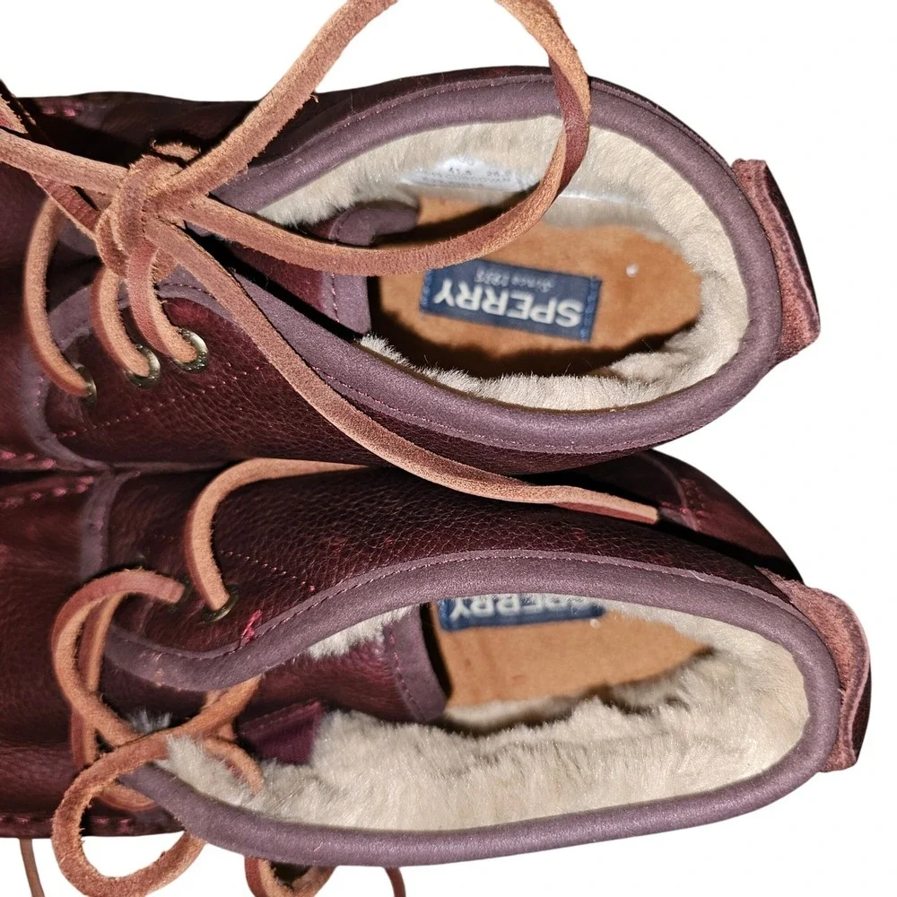 Sperry‎ Top Sider Men's Cordovan Leather Faux Fur Lined Chukka Boots 8.5M